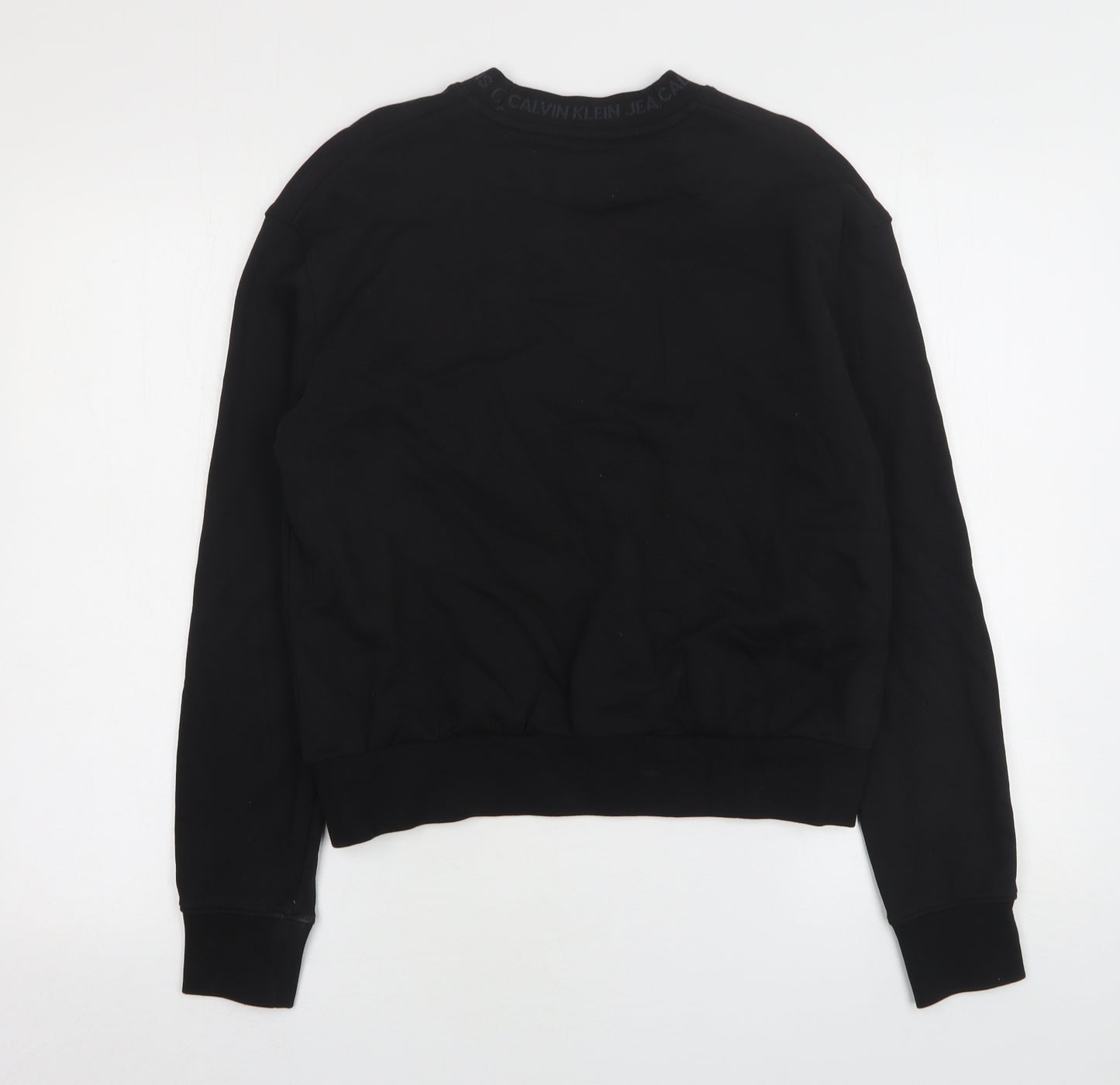 Calvin Klein Womens Black  Cotton Pullover Sweatshirt Size M
