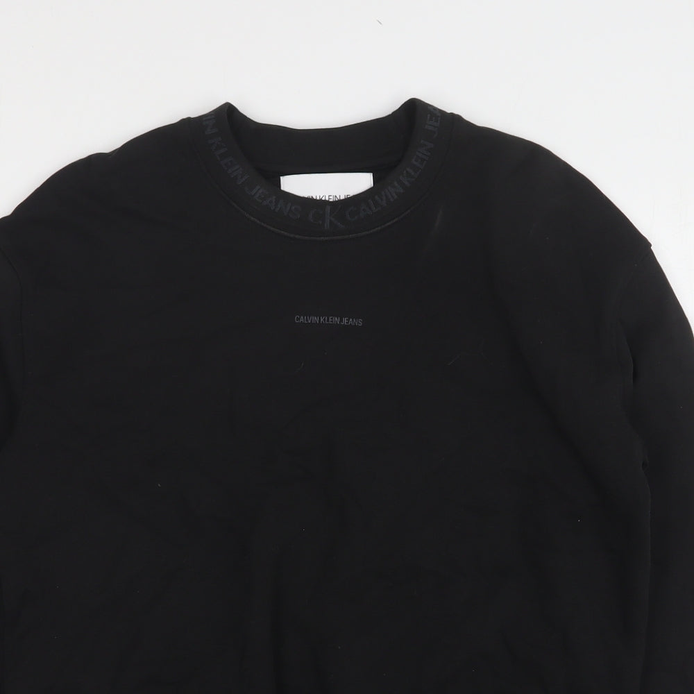 Calvin Klein Womens Black  Cotton Pullover Sweatshirt Size M