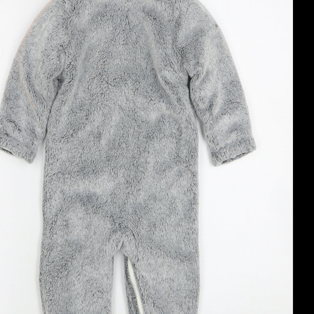 Nutmeg Baby Grey Solid Polyester Kaftan One Piece Size 12-18 Months