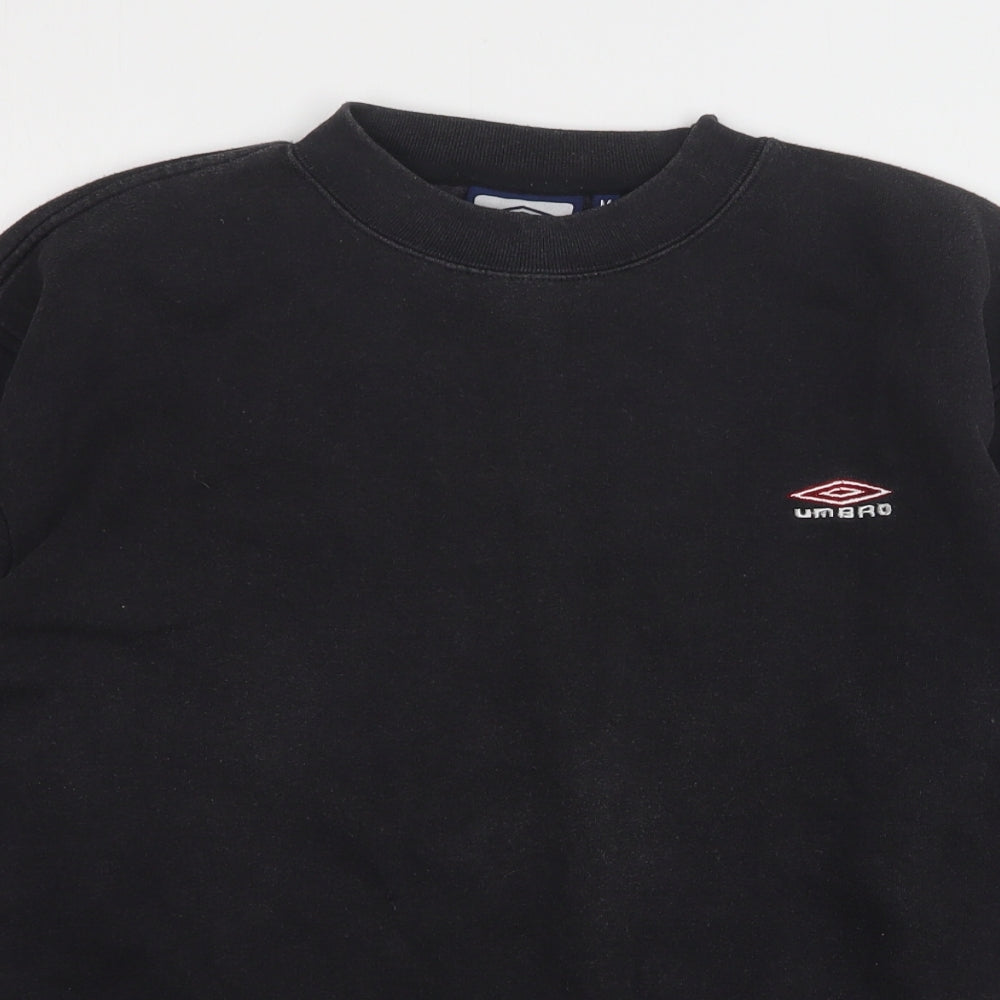 Umbro Mens Black  Cotton Pullover Sweatshirt Size M