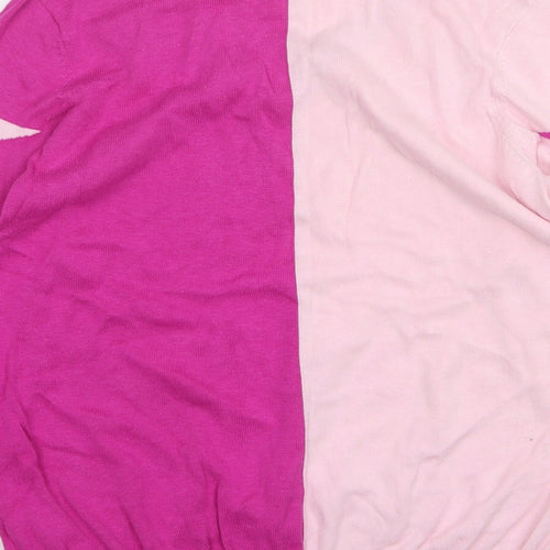 Dannii minogue Womens Pink V-Neck  Cotton Pullover Jumper Size L