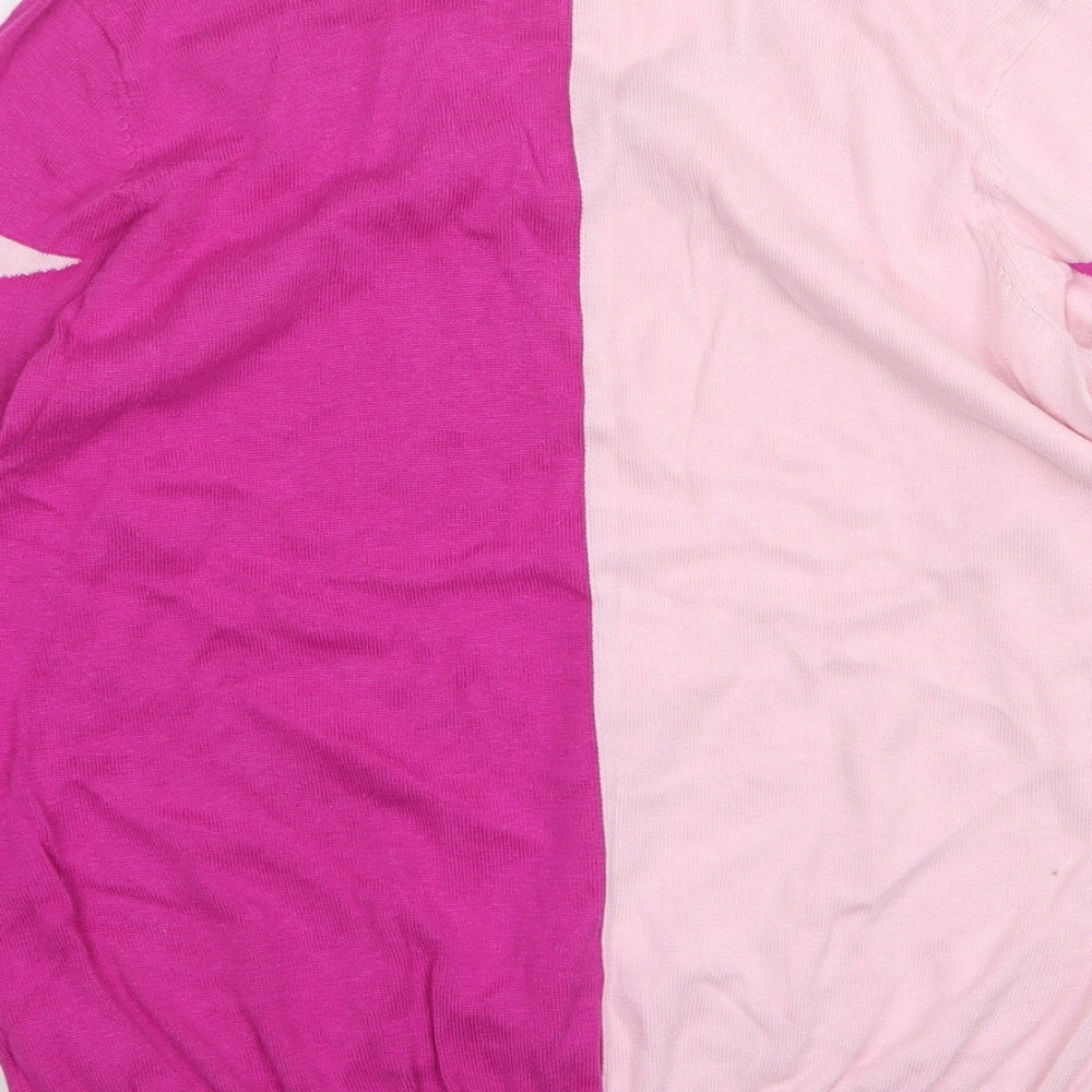 Dannii minogue Womens Pink V-Neck  Cotton Pullover Jumper Size L