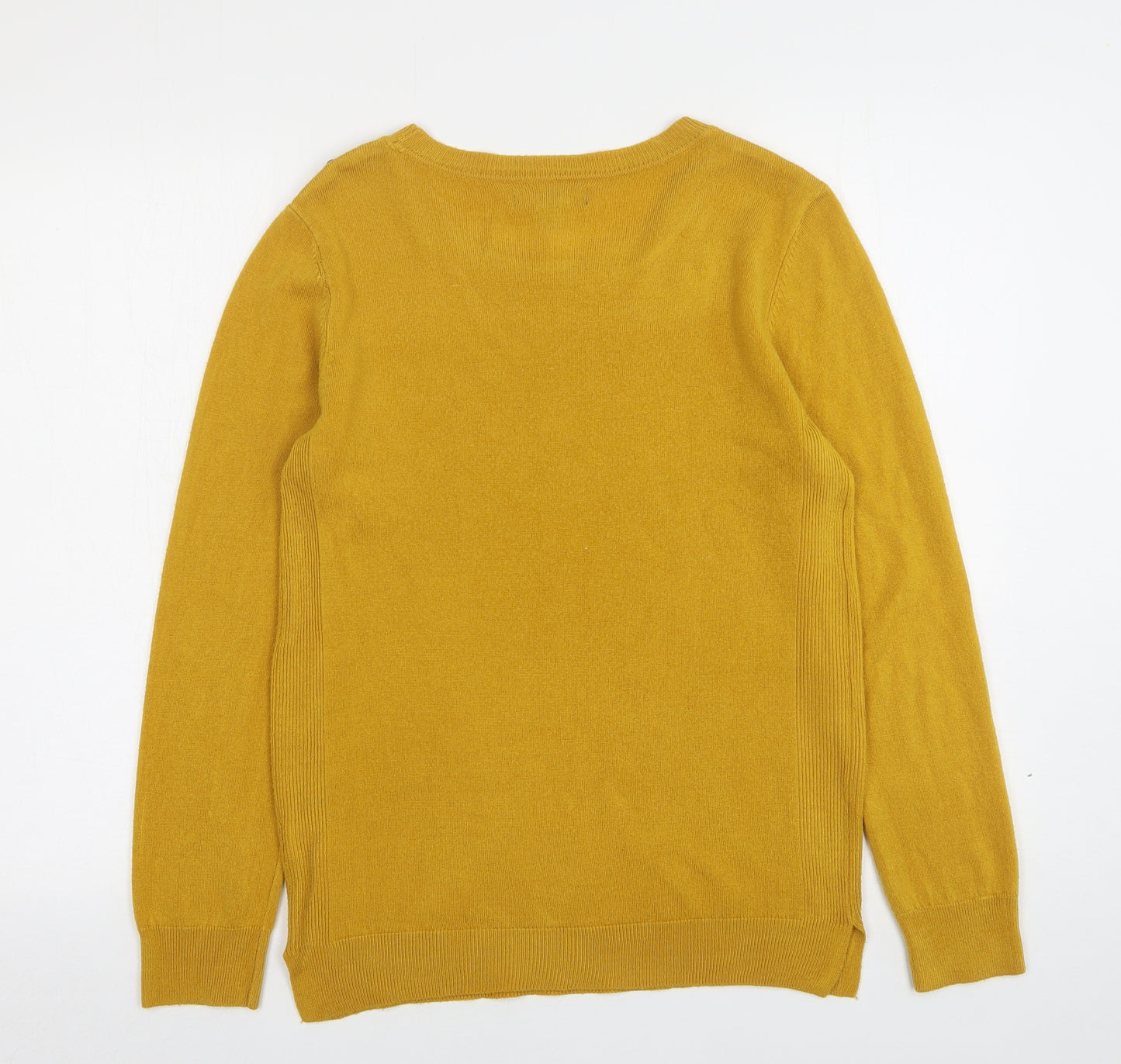 Atmosphere Womens Yellow Round Neck  Acrylic Pullover Jumper Size 12