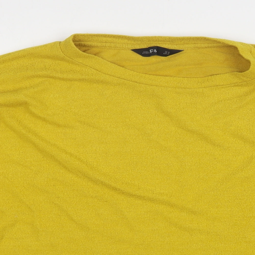 F&F Womens Yellow Round Neck  Viscose Pullover Jumper Size 20