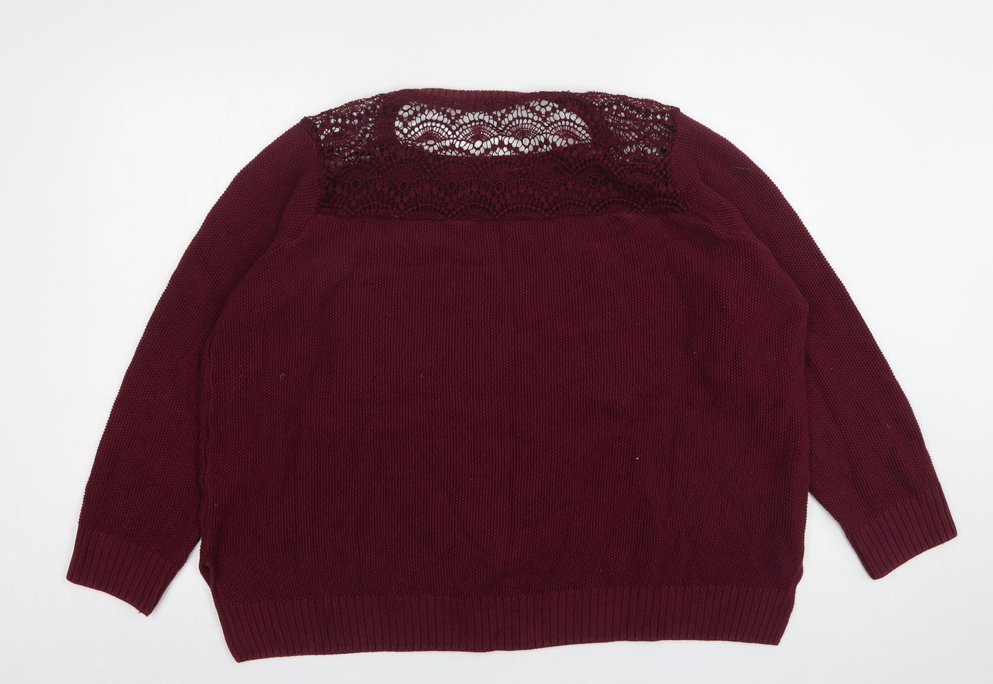 George Womens Purple Round Neck  Acrylic Pullover Jumper Size 20