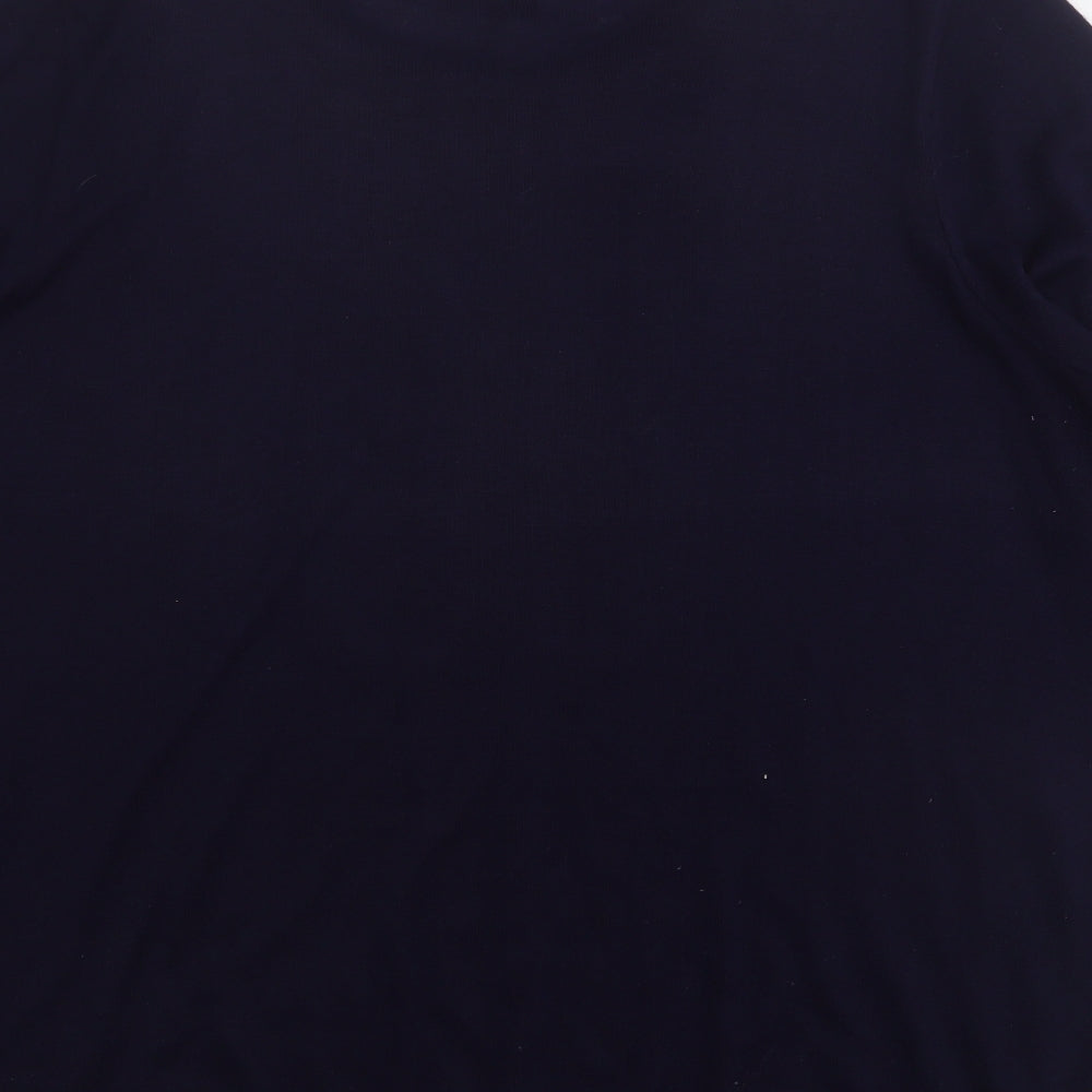 Yours Womens Blue Round Neck  Acrylic Pullover Jumper Size 26