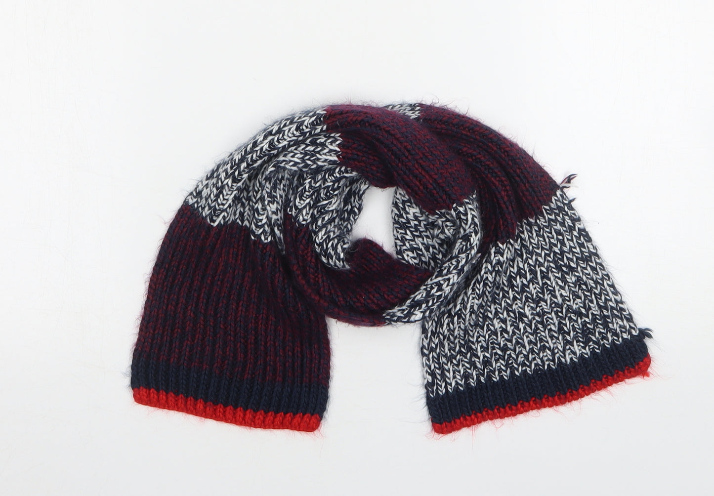 Preworn Unisex Multicoloured Striped Acrylic  Scarf