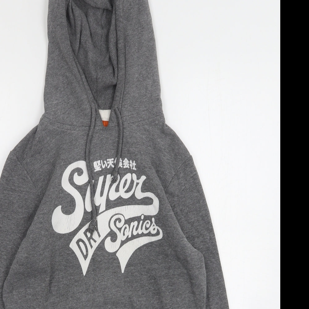 Superdry Womens Grey  Cotton Pullover Hoodie Size M