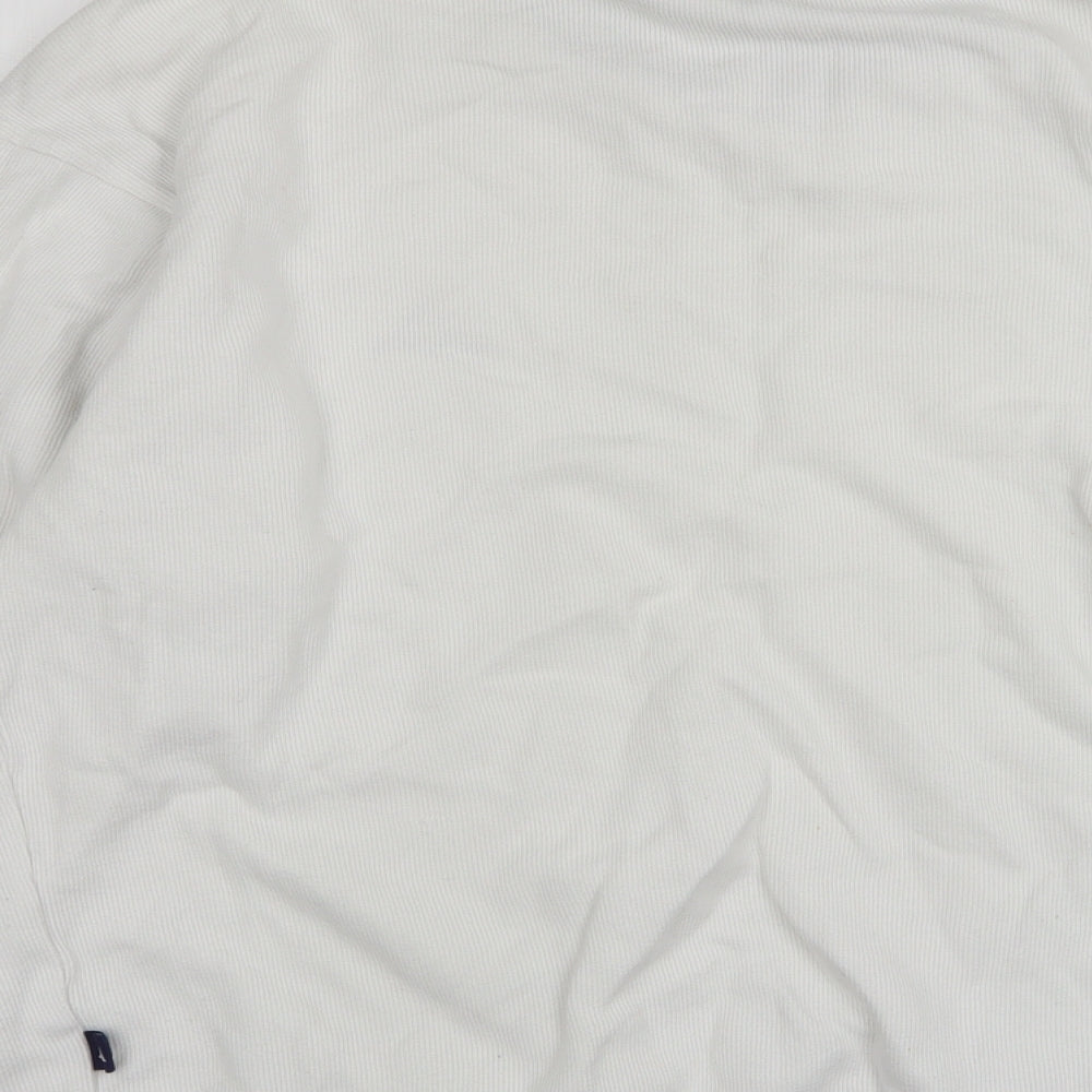 adidas Womens White  Cotton Pullover Sweatshirt Size M