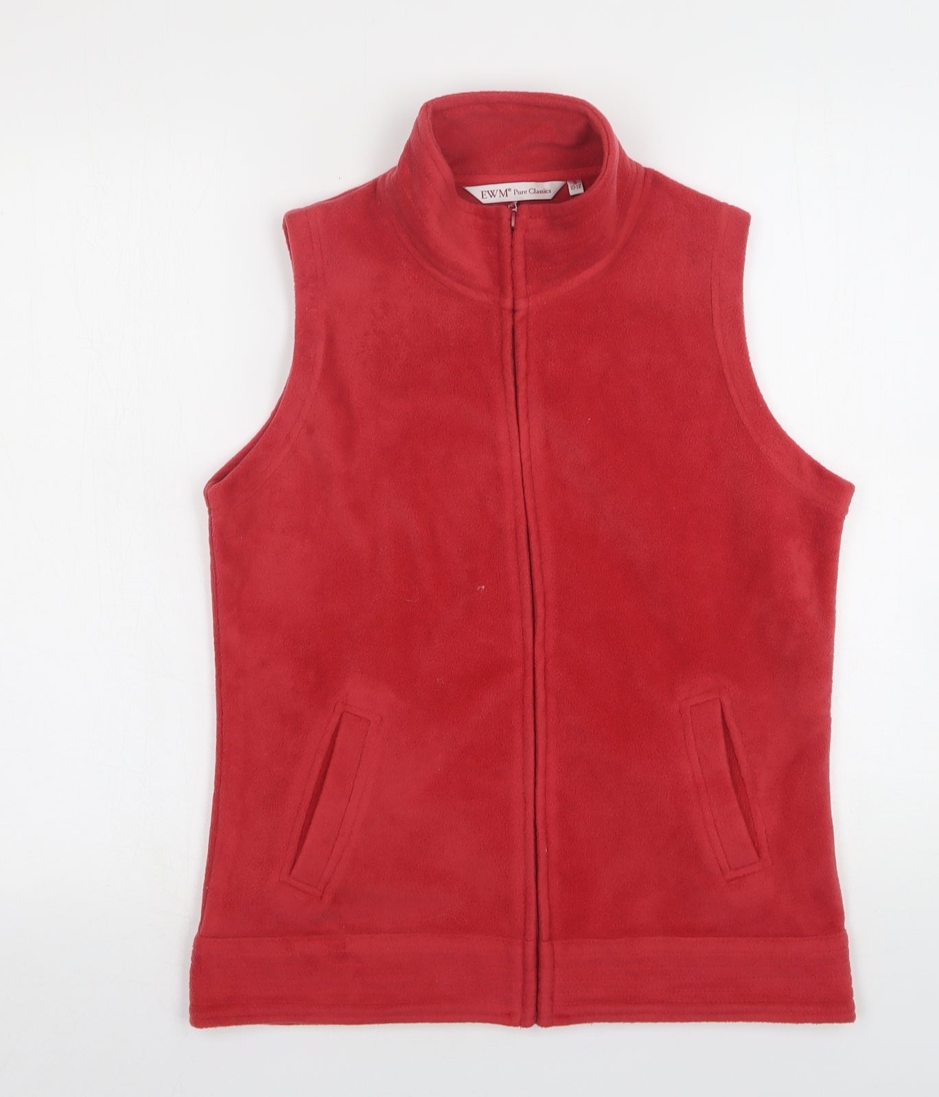 EWM Womens Red  Polyester Vest Sweatshirt Size 10