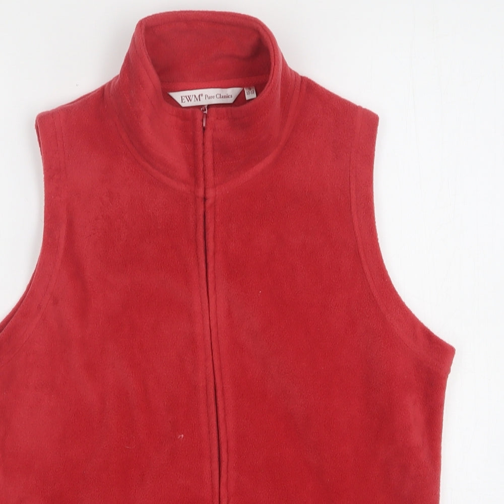 EWM Womens Red  Polyester Vest Sweatshirt Size 10