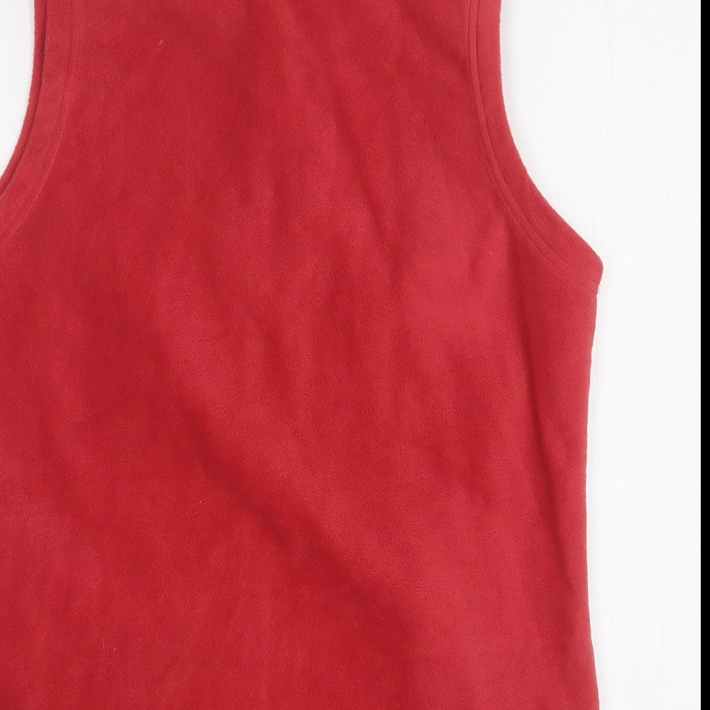 EWM Womens Red  Polyester Vest Sweatshirt Size 10
