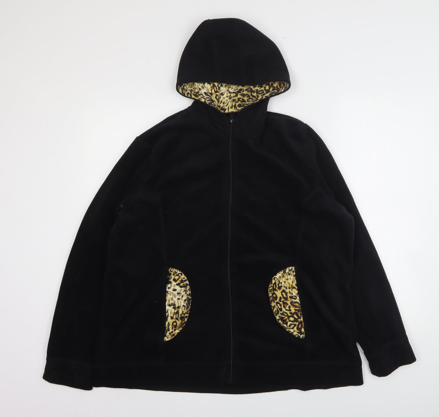 Atlas Womens Black  Polyester Full Zip Hoodie Size 20