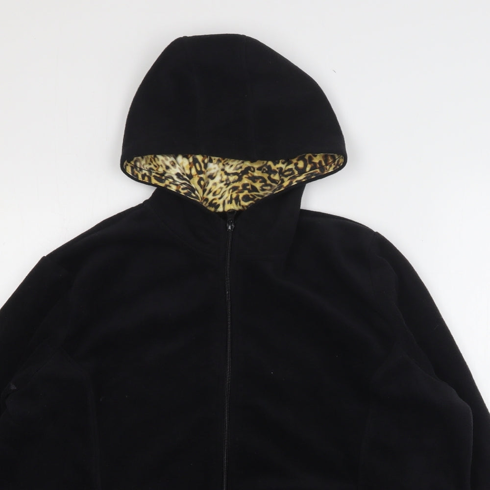 Atlas Womens Black  Polyester Full Zip Hoodie Size 20