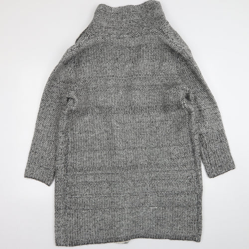 Roman Womens Grey V-Neck  Acrylic Cardigan Jumper Size 12