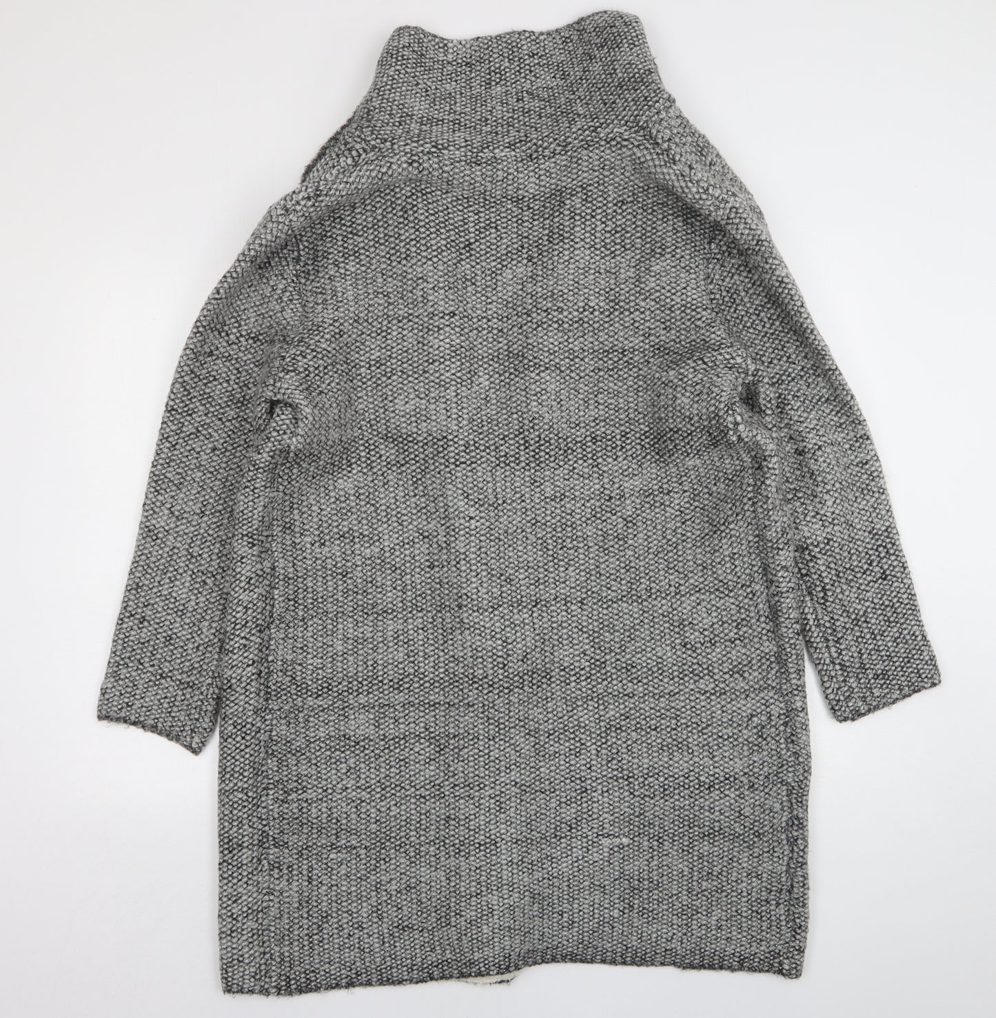 Roman Womens Grey V-Neck  Acrylic Cardigan Jumper Size 12