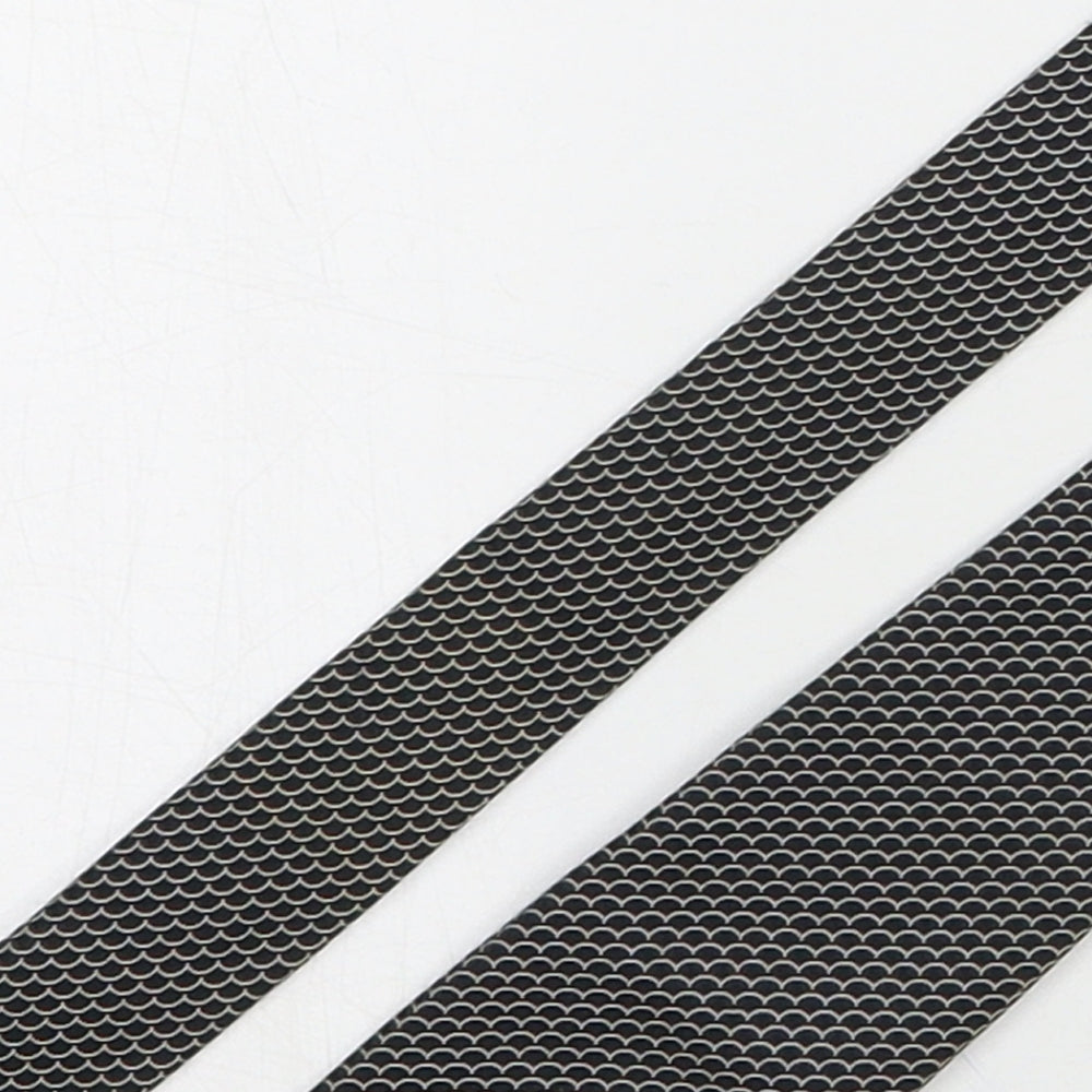 John Collier  Mens Black Geometric Polyester Pointed Tie One Size