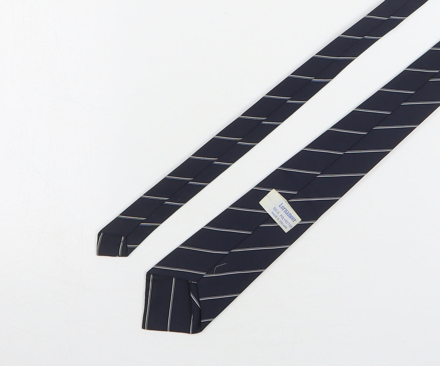 Lornamoor Mens Blue Striped Polyester Pointed Tie One Size