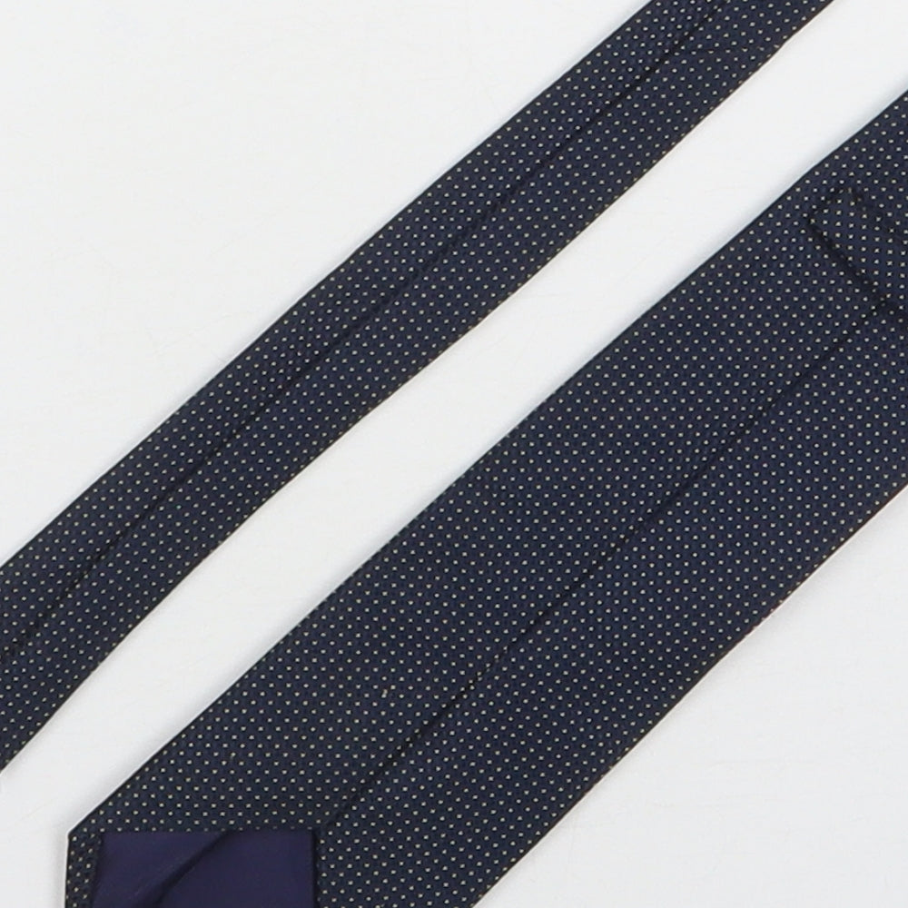 Marks and Spencer Mens Blue Plaids & Checks Polyester Pointed Tie One Size