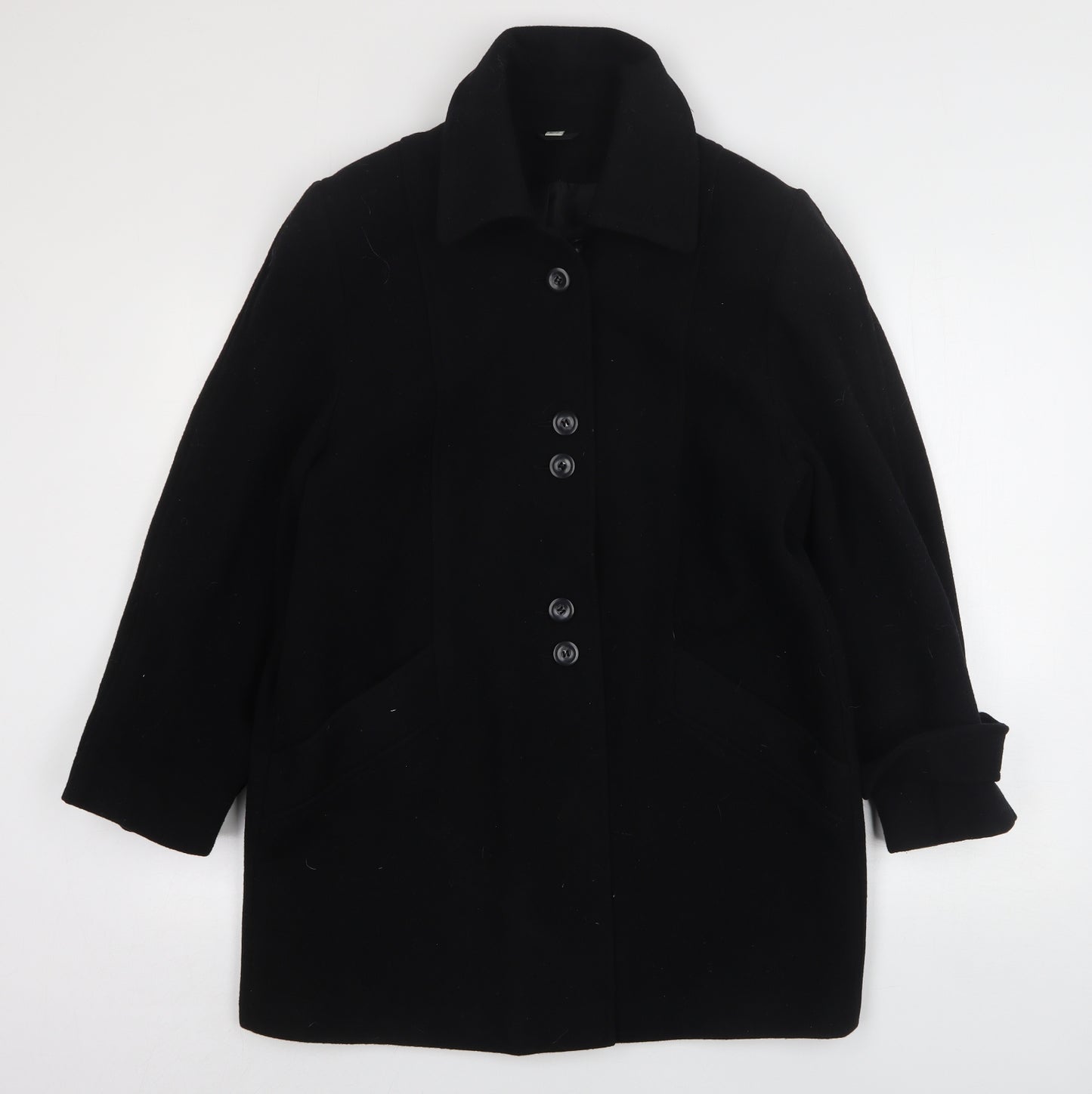 Preworn Womens Black   Pea Coat Coat Size 14
