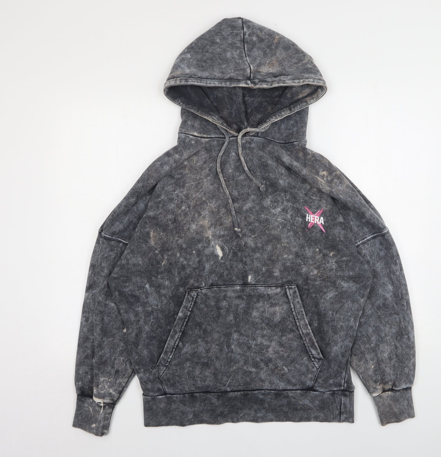 Hera Mens Grey  Cotton Pullover Hoodie Size XS