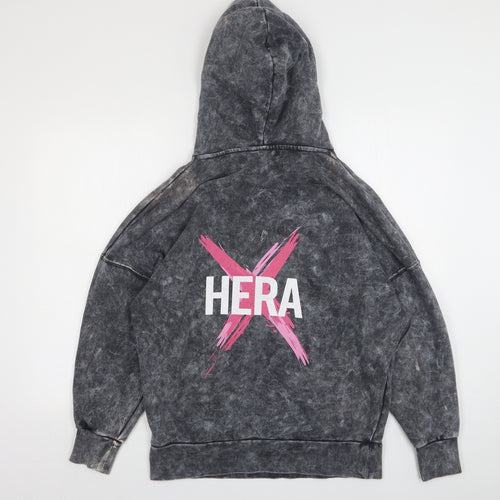Hera Mens Grey  Cotton Pullover Hoodie Size XS
