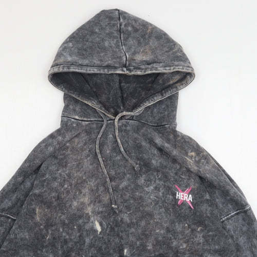 Hera Mens Grey  Cotton Pullover Hoodie Size XS