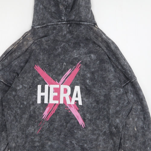Hera Mens Grey  Cotton Pullover Hoodie Size XS