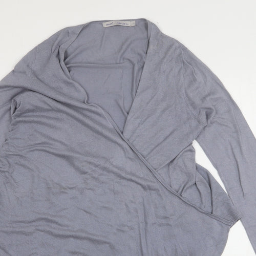 NEXT Womens Grey V-Neck  Viscose Cardigan Jumper Size 14