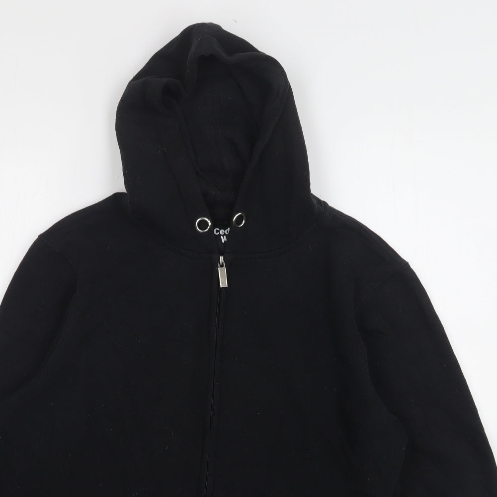 Cedar Wood State Mens Black  Polyester Full Zip Hoodie Size L