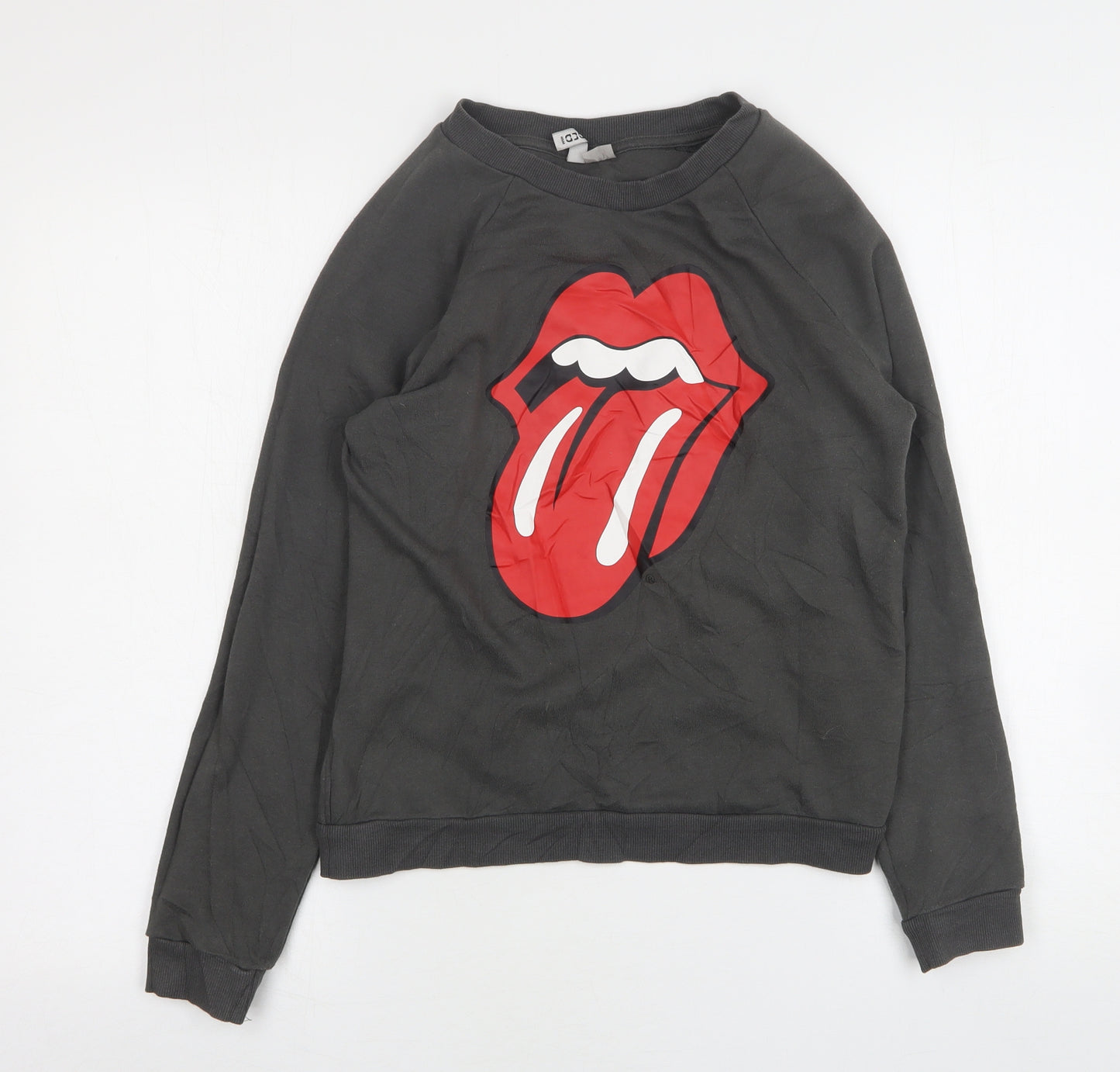H&M Womens Grey  Cotton Pullover Sweatshirt Size S   - The Rolling Stones