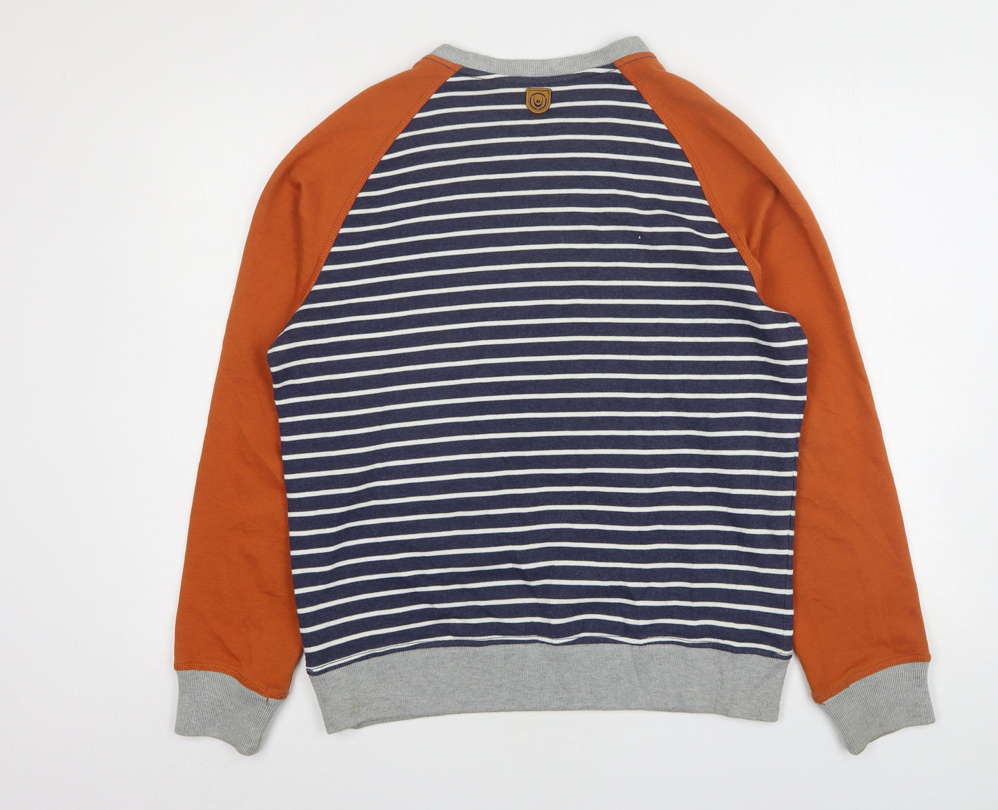 Duck And Cover  Mens Multicoloured Striped Polyester Pullover Sweatshirt Size L