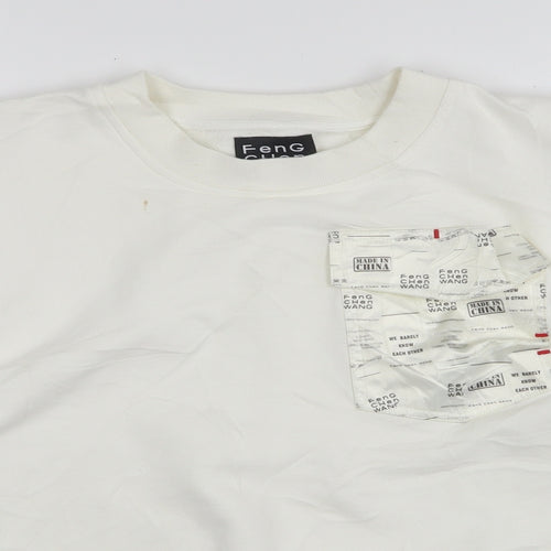 Feng Chen Wang Womens White  Cotton Pullover Sweatshirt Size XS