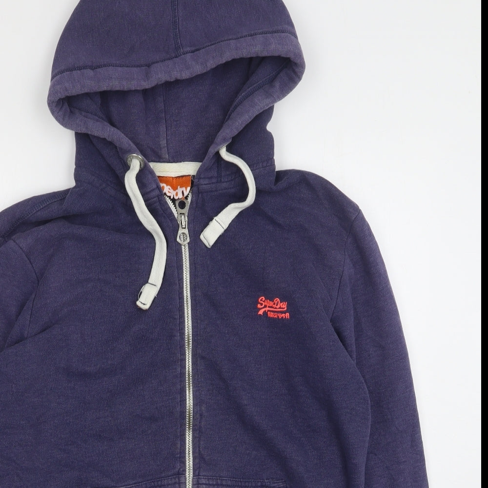 Superdry Womens Blue  Cotton Full Zip Hoodie Size L