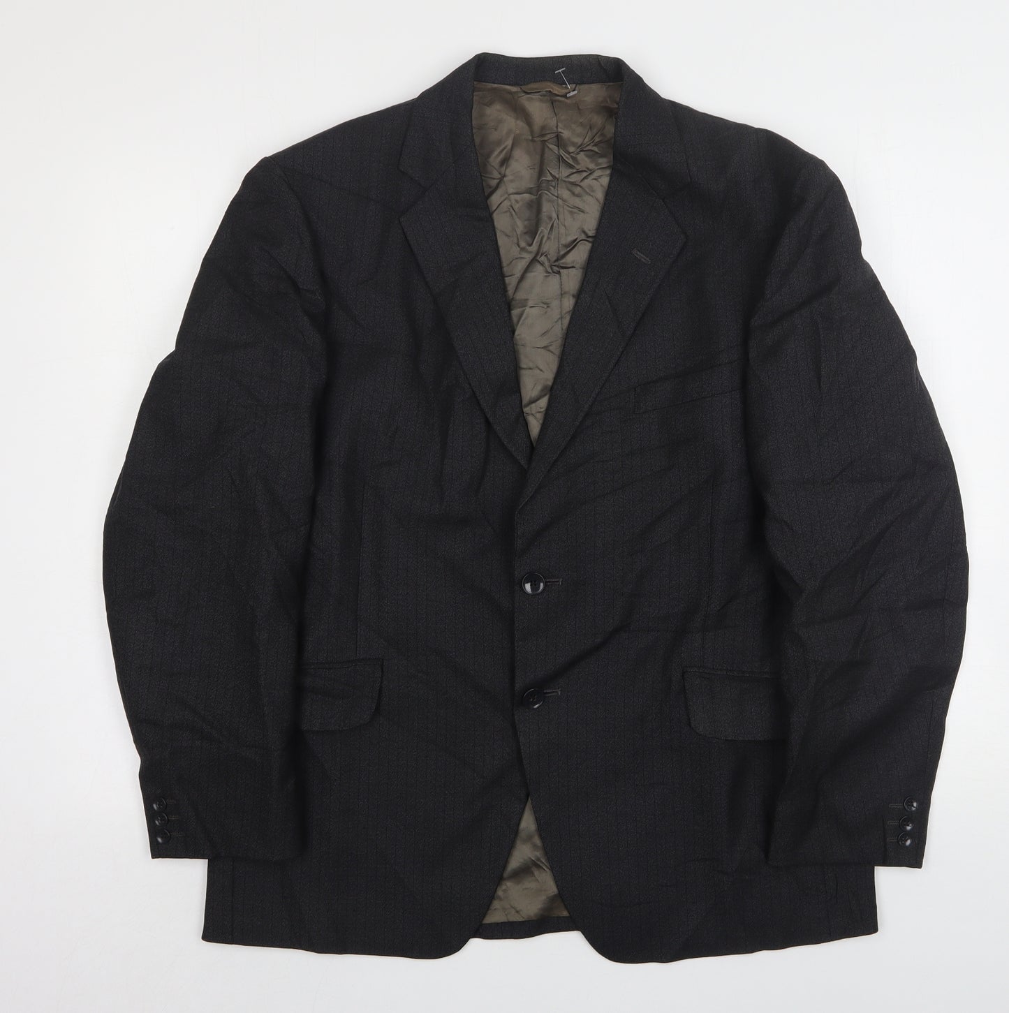 Jackson The Tailor  Mens Grey Striped Polyester Jacket Suit Jacket Size 44