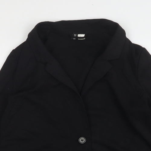 H&M Womens Black  Polyester Jacket Suit Jacket Size 14