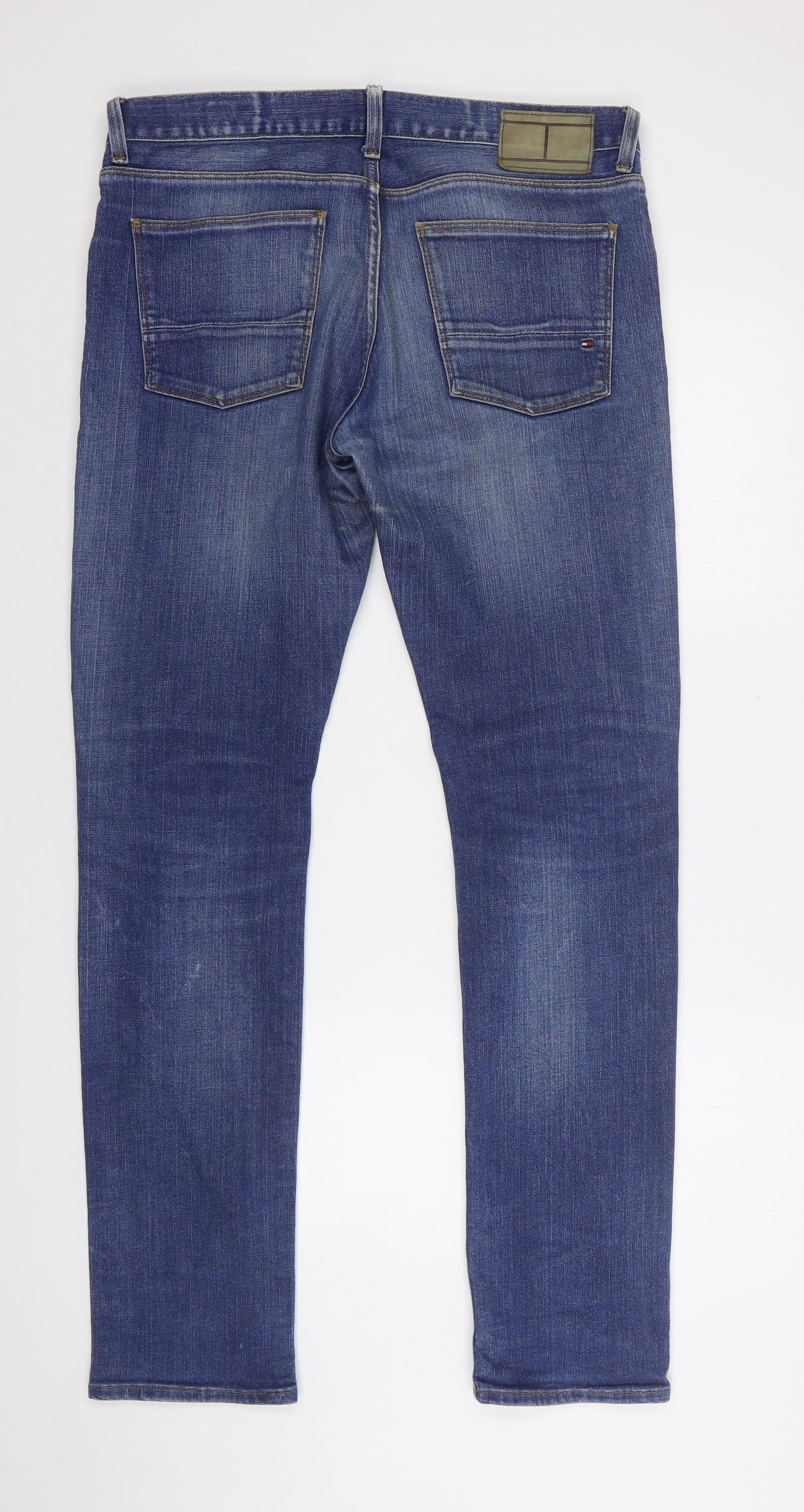 Tommy Hilfiger Mens Blue  Cotton Straight Jeans Size 34 L34 in Regular