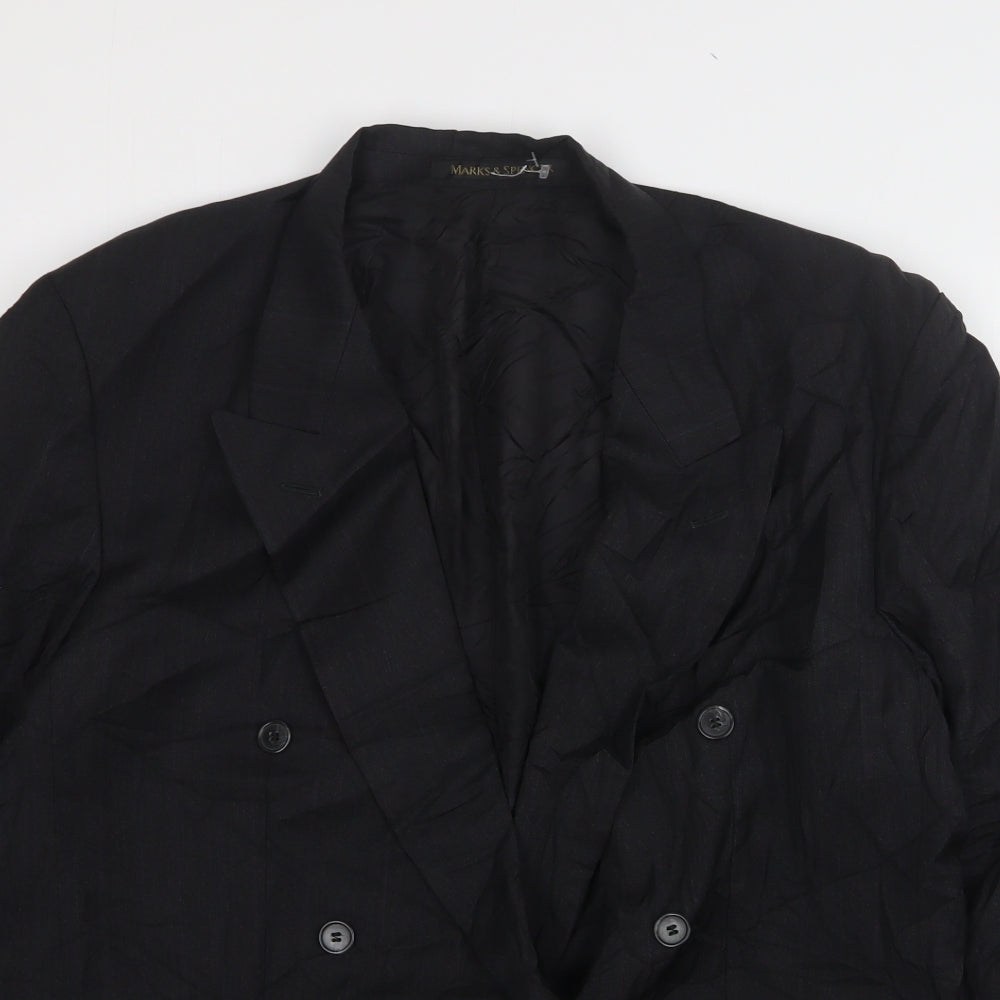 Marks and Spencer Mens Black  Wool Jacket Suit Jacket Size 42