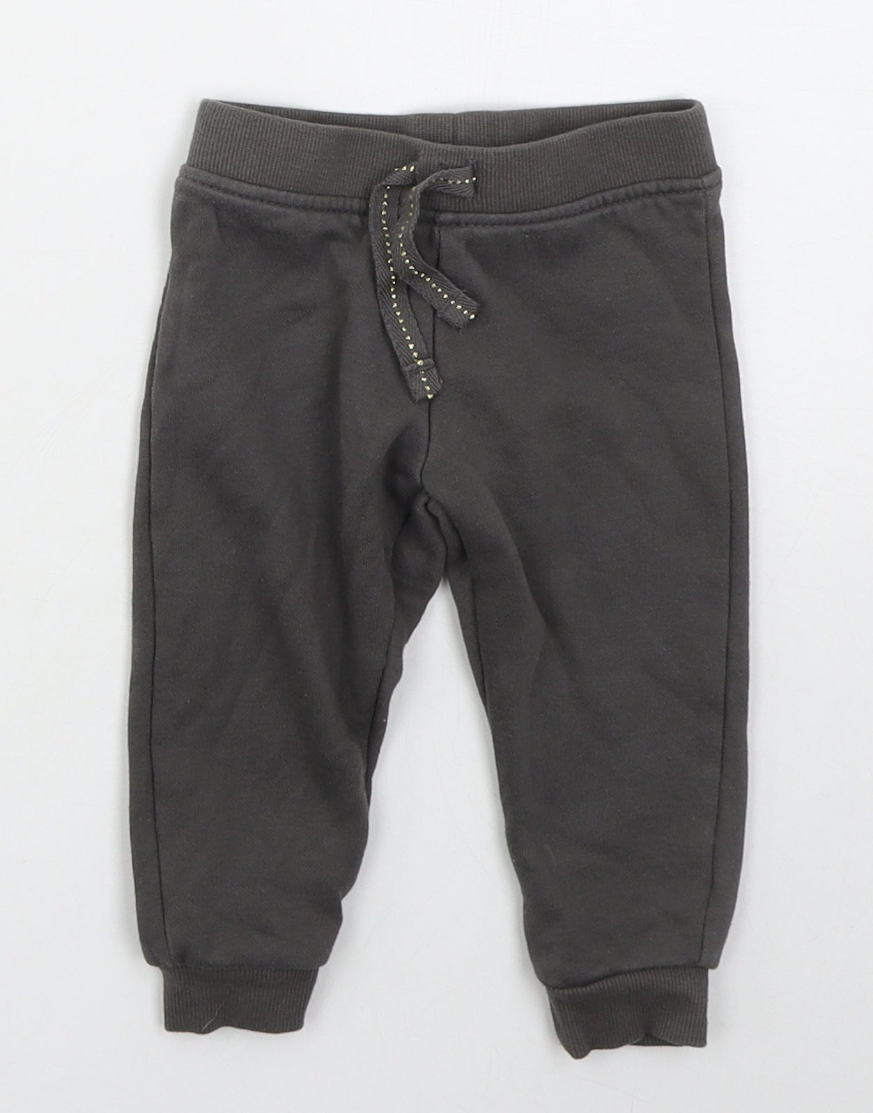 Primark Girls Grey  Cotton Sweatpants Trousers Size 9-12 Months  Drawstring