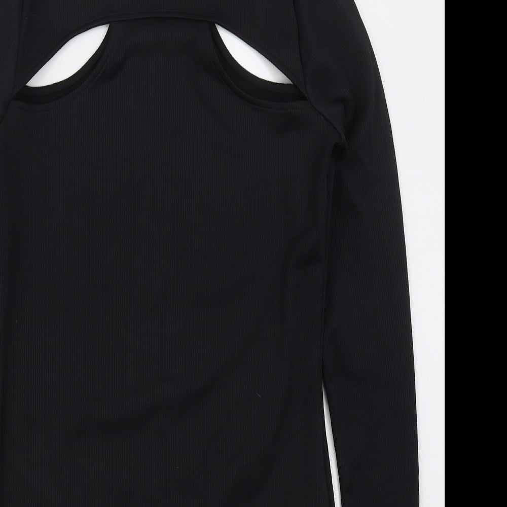 H&M Womens Black  Polyester Bodycon  Size M  Round Neck Pullover