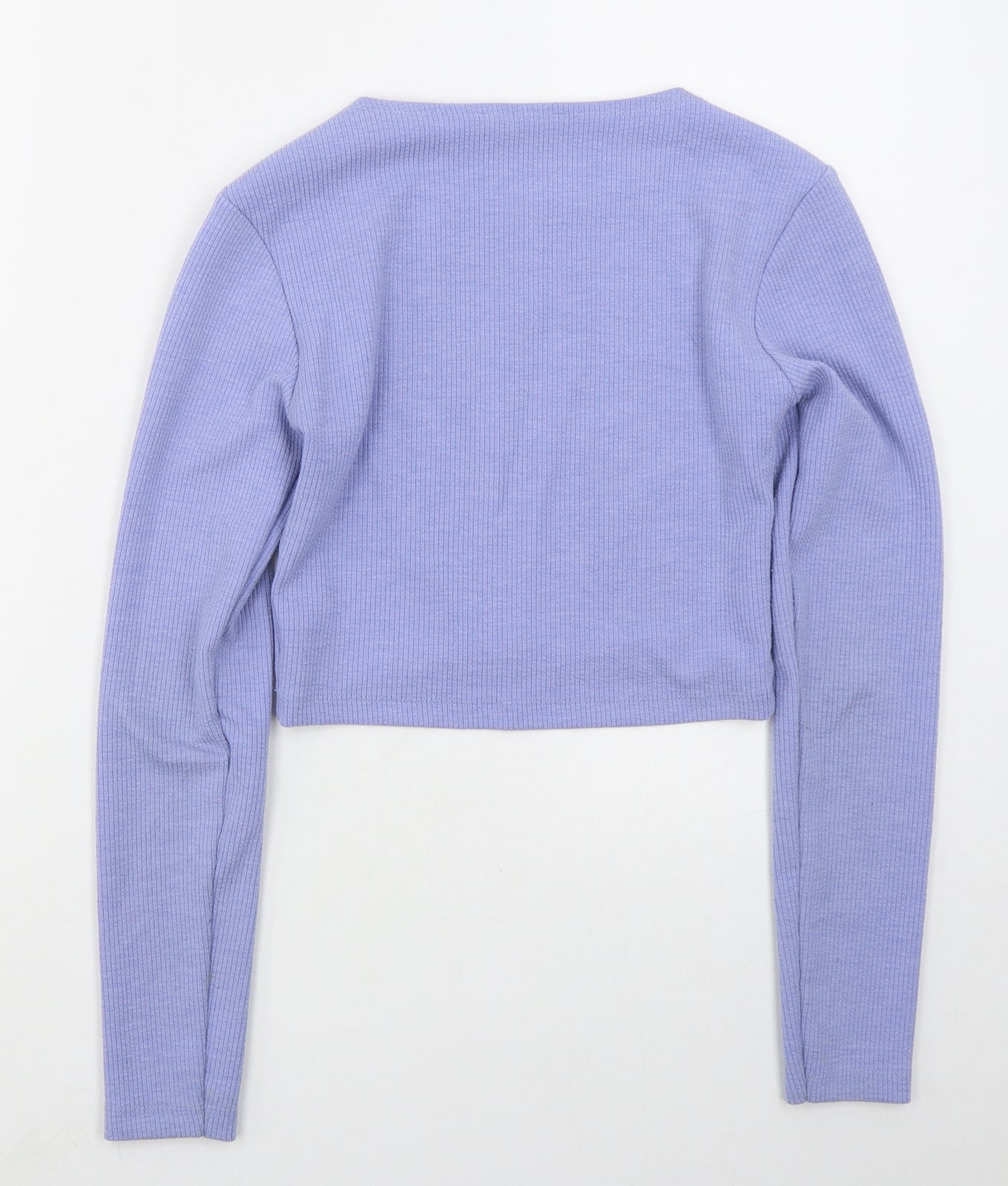 Zara Womens Blue  Polyester Cropped T-Shirt Size M Crew Neck