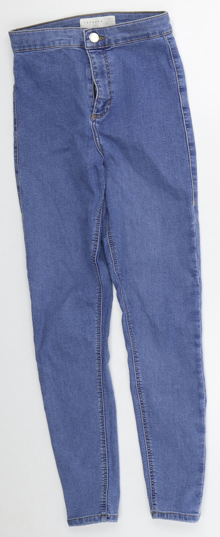 Topshop Womens Blue Cotton Skinny Jeans Size 26 in L25 in Regular Button