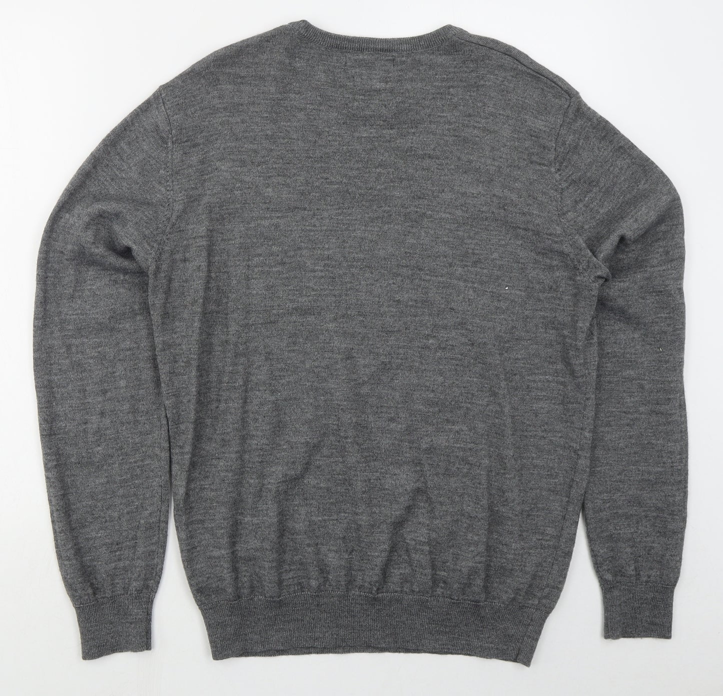 Dunnes Mens Grey Crew Neck  Acrylic Pullover Jumper Size L