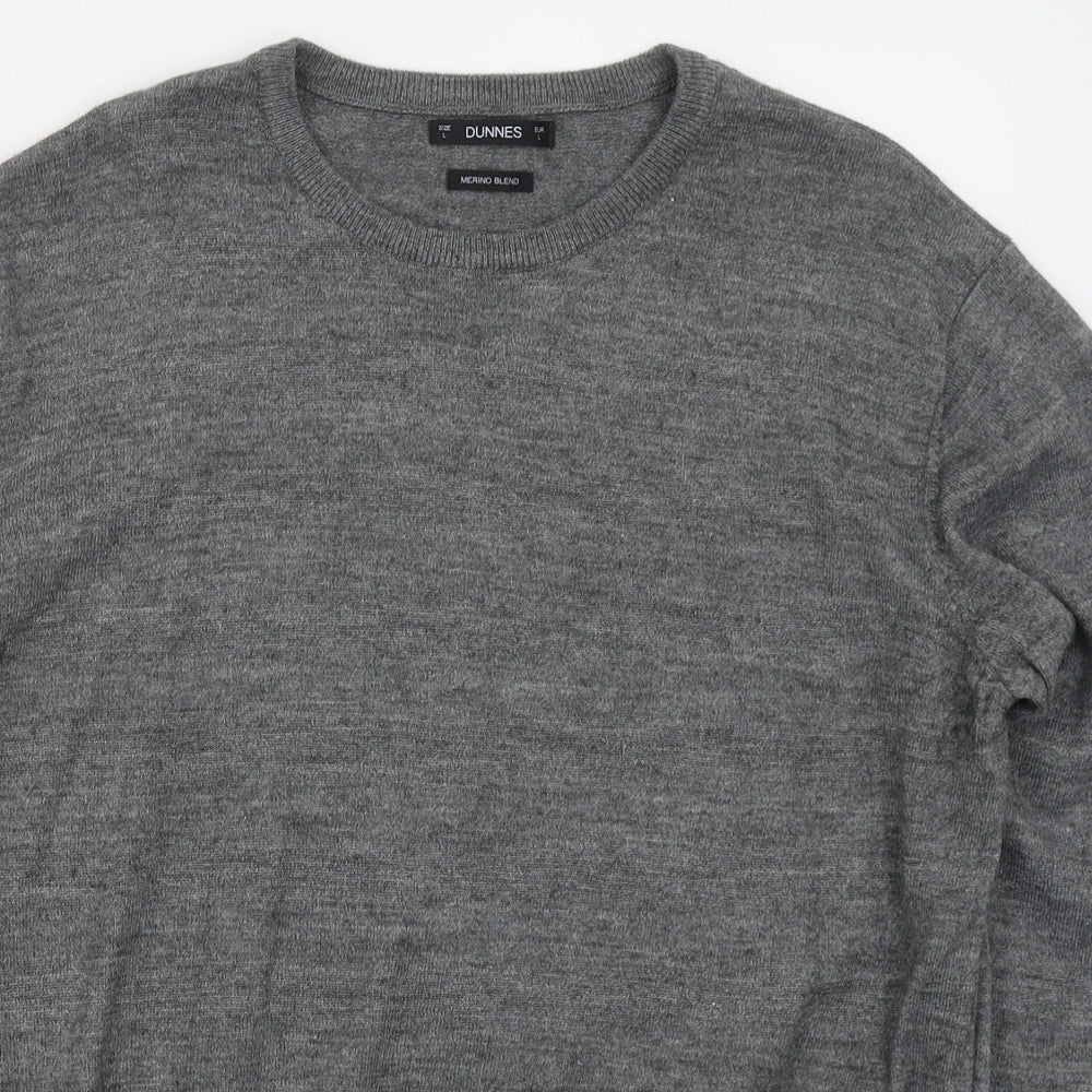 Dunnes Mens Grey Crew Neck  Acrylic Pullover Jumper Size L