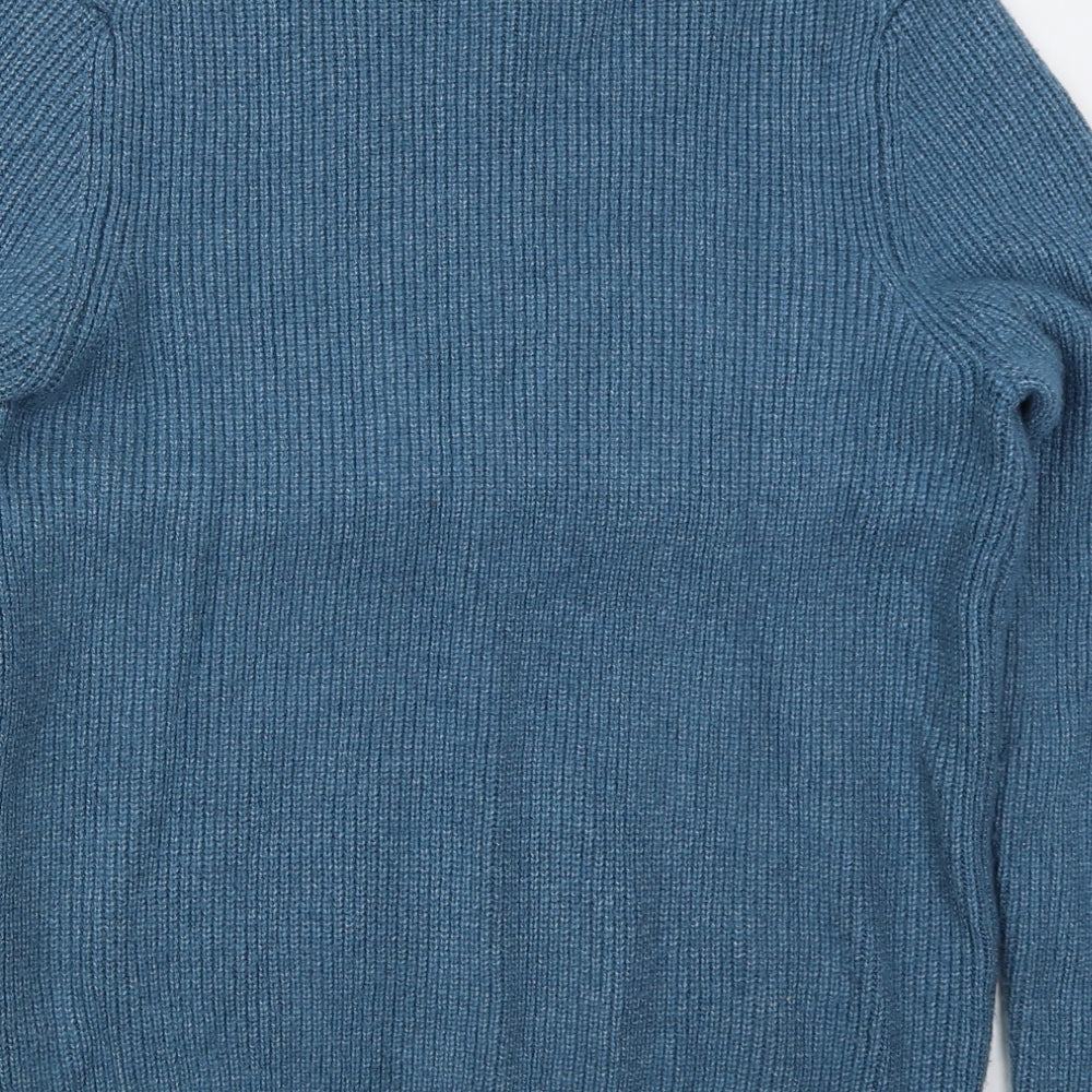 Marks and Spencer Mens Blue Crew Neck  Nylon Pullover Jumper Size L