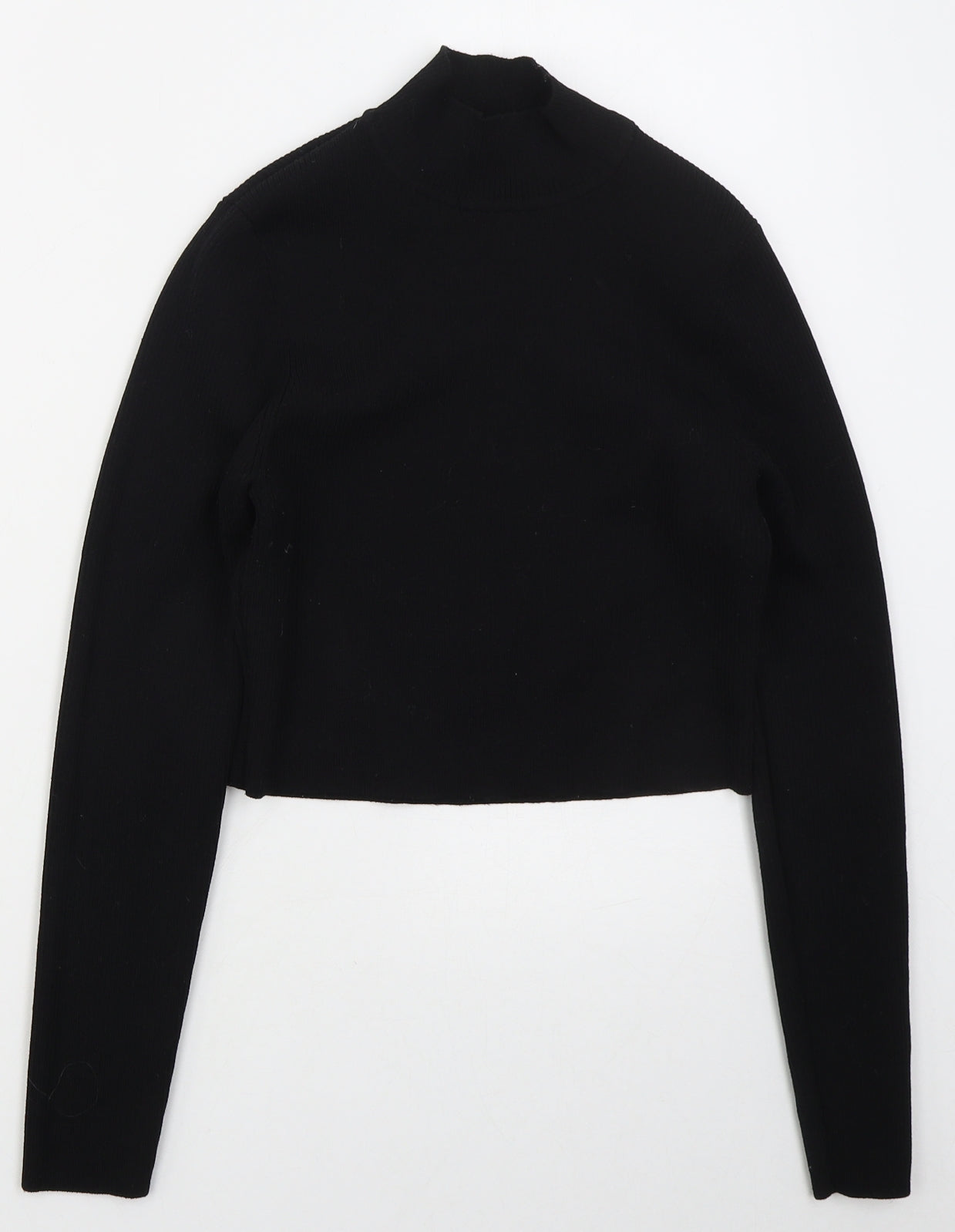 H&M Womens Black Mock Neck  Polyester Pullover Jumper Size L