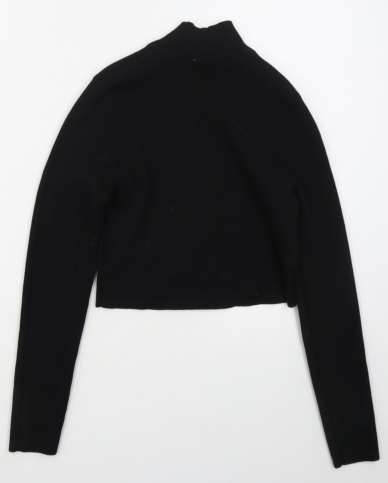 H&M Womens Black Mock Neck  Polyester Pullover Jumper Size L