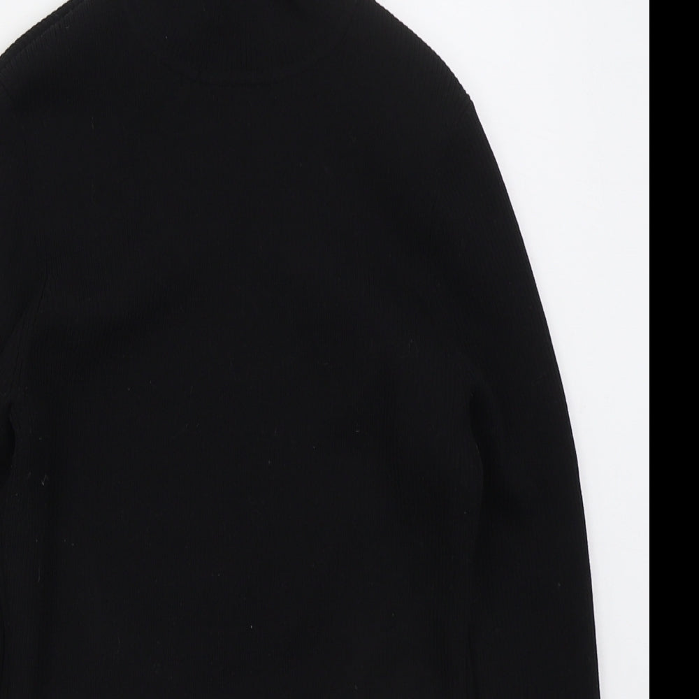 H&M Womens Black Mock Neck  Polyester Pullover Jumper Size L