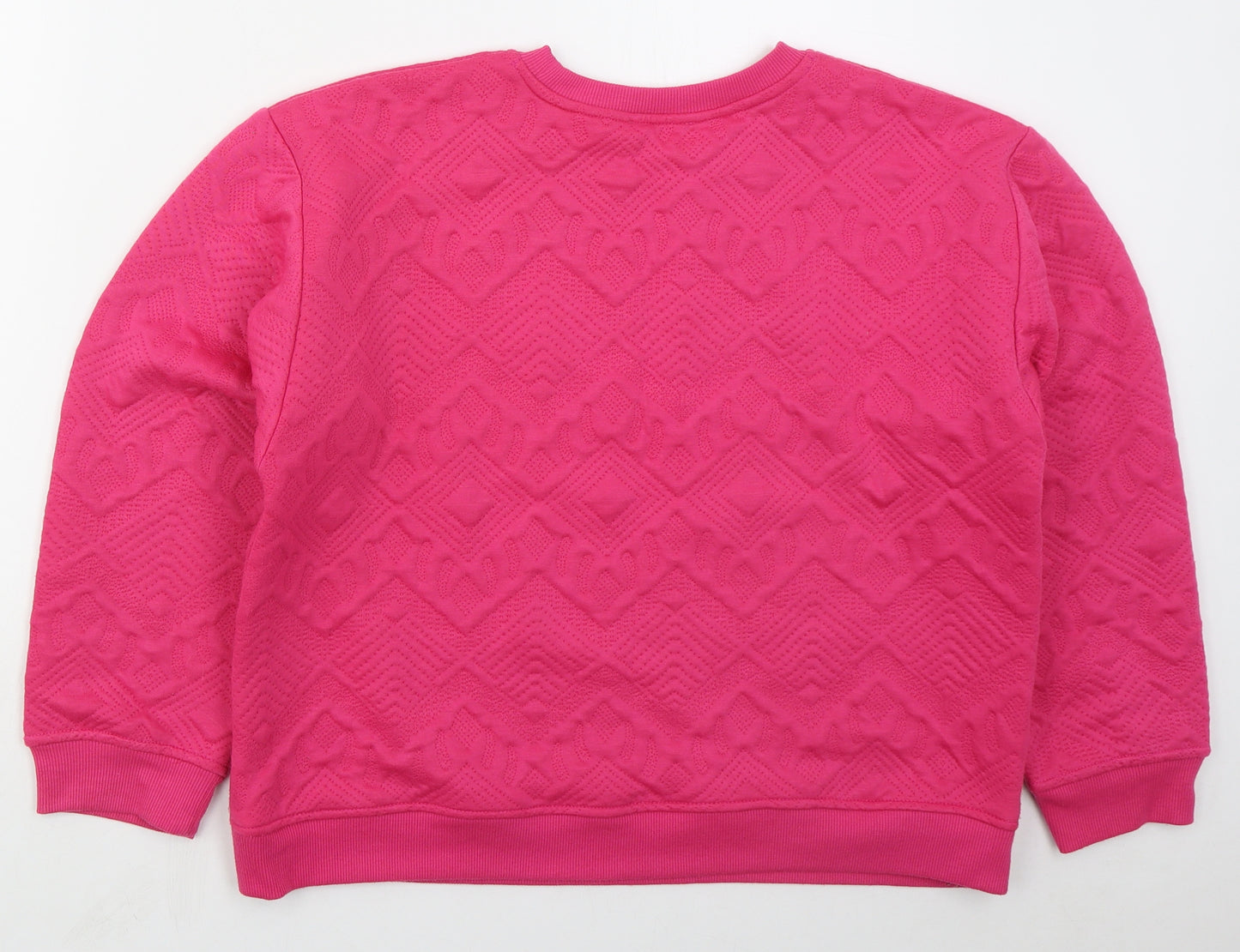 Zara Womens Pink Geometric Polyester Pullover Sweatshirt Size L  Pullover