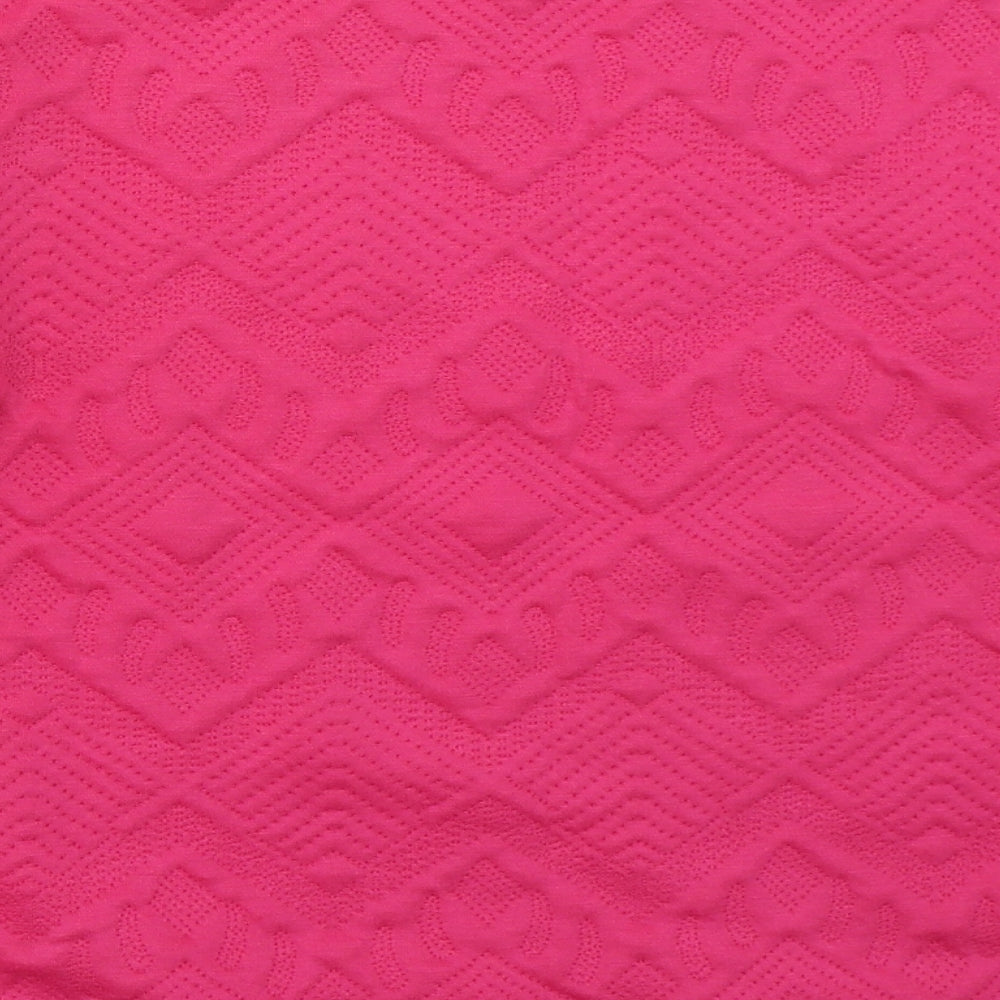 Zara Womens Pink Geometric Polyester Pullover Sweatshirt Size L  Pullover